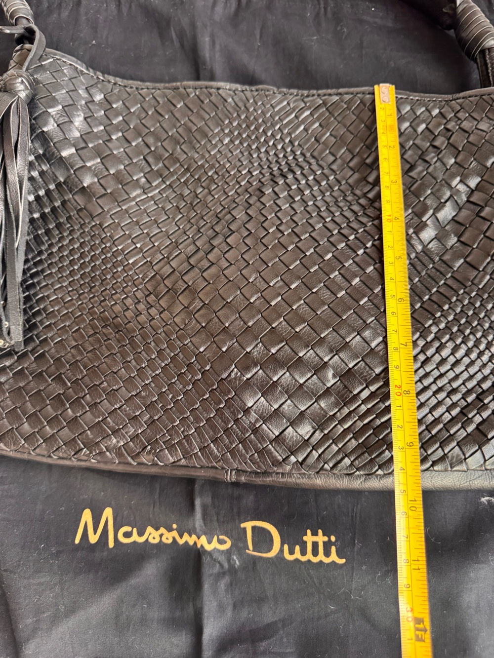 Massimo Dutti braided π― leather with Tassel and Studs Timeless luxury Chic Boho - Picture 9 of 13